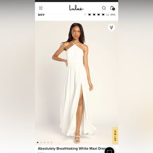“Absolutely Breathtaking White Maxi Dress” from Lulus